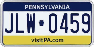 PA license plate JLW0459