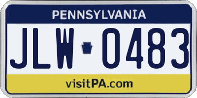 PA license plate JLW0483