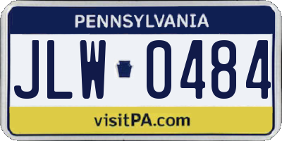 PA license plate JLW0484