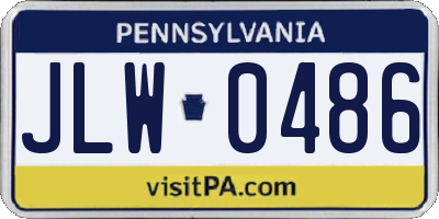 PA license plate JLW0486
