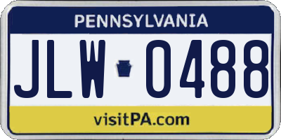 PA license plate JLW0488