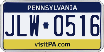 PA license plate JLW0516