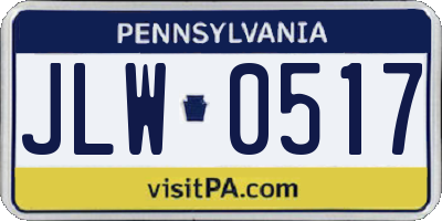 PA license plate JLW0517