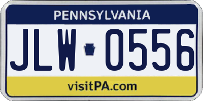 PA license plate JLW0556
