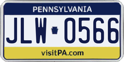 PA license plate JLW0566