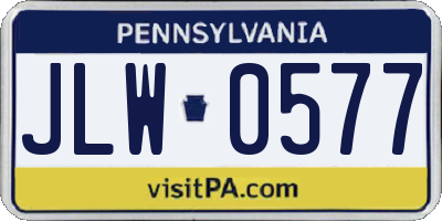 PA license plate JLW0577