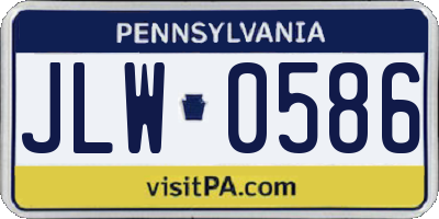 PA license plate JLW0586