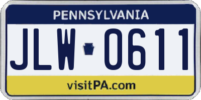 PA license plate JLW0611