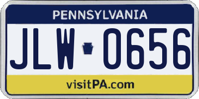PA license plate JLW0656