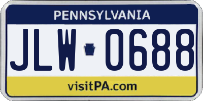 PA license plate JLW0688