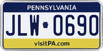 PA license plate JLW0690
