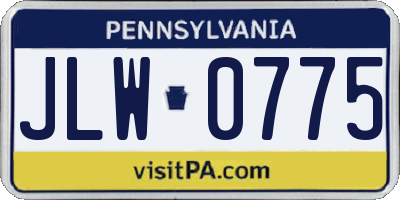 PA license plate JLW0775