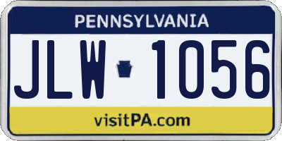 PA license plate JLW1056