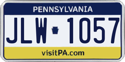 PA license plate JLW1057