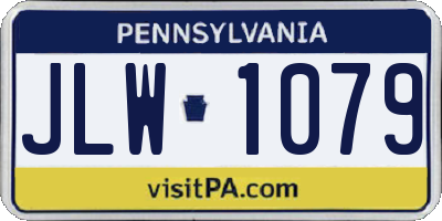 PA license plate JLW1079