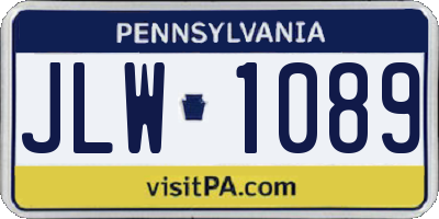 PA license plate JLW1089