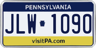 PA license plate JLW1090