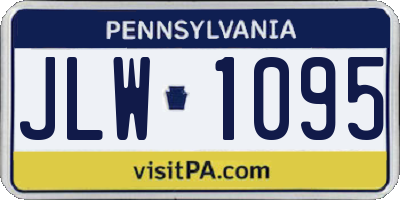 PA license plate JLW1095