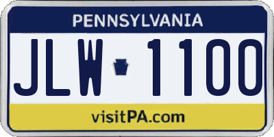PA license plate JLW1100