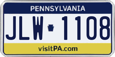 PA license plate JLW1108