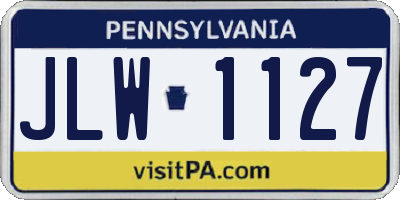 PA license plate JLW1127