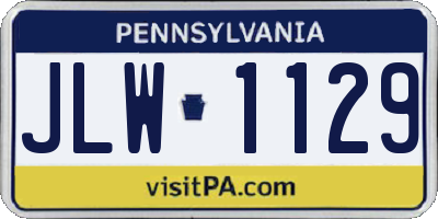 PA license plate JLW1129