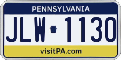 PA license plate JLW1130