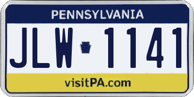 PA license plate JLW1141