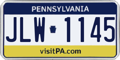 PA license plate JLW1145