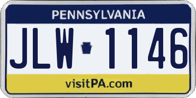 PA license plate JLW1146