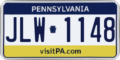 PA license plate JLW1148