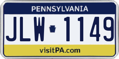 PA license plate JLW1149