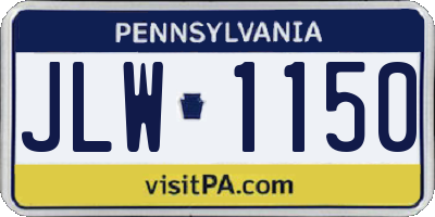 PA license plate JLW1150