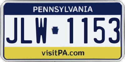 PA license plate JLW1153