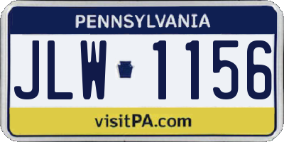 PA license plate JLW1156