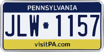 PA license plate JLW1157