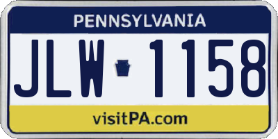 PA license plate JLW1158