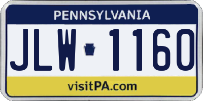 PA license plate JLW1160