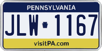 PA license plate JLW1167