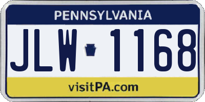 PA license plate JLW1168