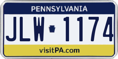 PA license plate JLW1174