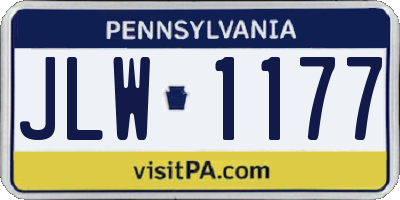PA license plate JLW1177