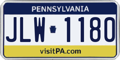 PA license plate JLW1180