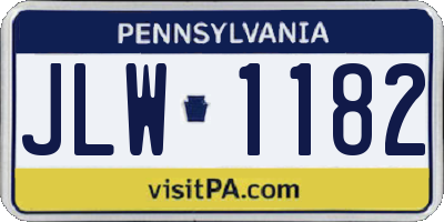 PA license plate JLW1182