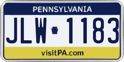 PA license plate JLW1183