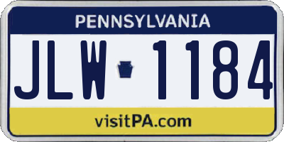 PA license plate JLW1184