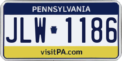 PA license plate JLW1186