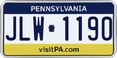 PA license plate JLW1190