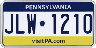 PA license plate JLW1210