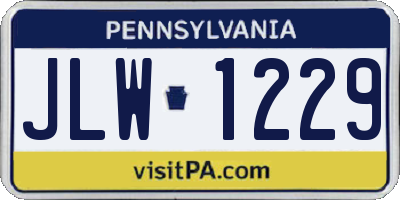 PA license plate JLW1229